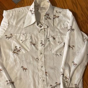 VINTAGE, Western SNAP button Mens Shirt